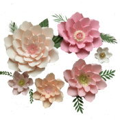 PDF PETAL 21 Paper Flowers UPDATED Template Printable to create 6 different Paper Flower Sizes + 5 Sizes Flat Center + 6 Sizes Base Diy art