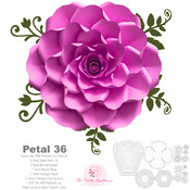 PDF Petal 36 Paper Flowers template w/ Rose Bub Center, printable for Cut & Trace Stencil  DIY 19-23 inches Rose for wedding backdrop decor