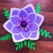 SVG PNG DXF Petal 15 Paper Flowers Template Base & Flat Centers Included Digital cut files for Cricut n Silhouette Ready instant download