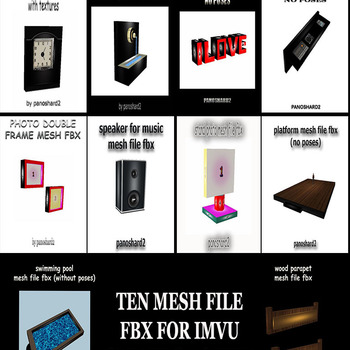 ten packages with mesh files in a huge offer for imvu
