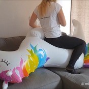 Video 98 - riding my giant unicorn in leatherleggings (10:28 min, nonpop)