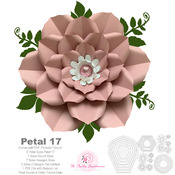 Petal 17 PDF Printable Giant DIY Paper Flower Templates Wedding Decor Events Birthdays Flat Center and Bases are Included w/ Video Tutorial