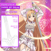 Asuna Yuuki Stacia - Sword Art Online Alicization Cosplay - Sword pattern blueprint