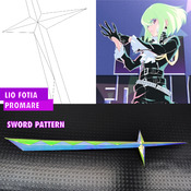 Lio Fotia - Promare Cosplay Sword Prop Pattern Blueprint