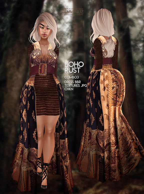 boho rust dress