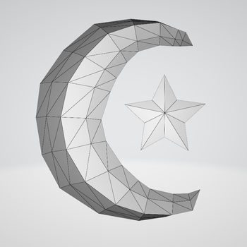 LOW POLY MOON blender and stl files