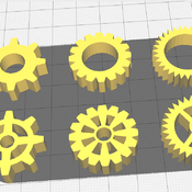 SIX DIFFERENT GEARS blender and stl files