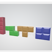 Tetris pieces gamers blender and stl files