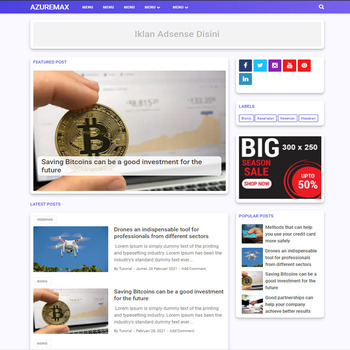 AzureMax Pro Template blogger Premium Blogspot