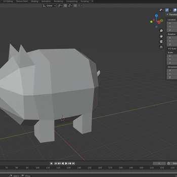 Cute pig, low poly, perfect decoration STL AND BLENDER FILES