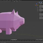 Cute pig, low poly, perfect decoration STL AND BLENDER FILES