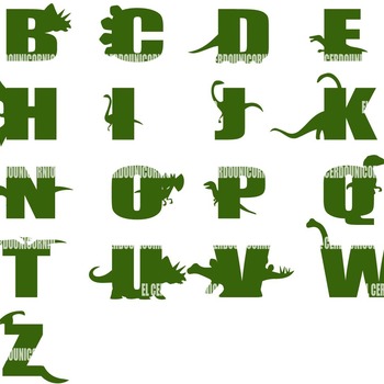 Dinosaur-themed letters JPG, PNG AND SVG FILES