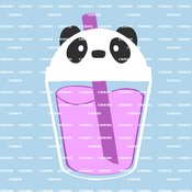 Kawaii Panda glass SVG AND PNG FILES