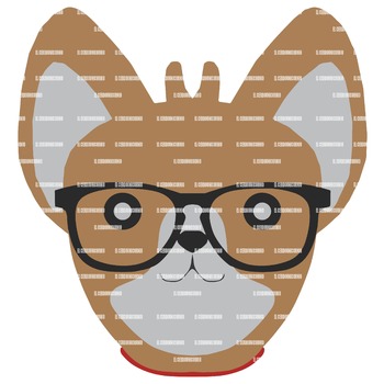 Little hispter dog, SVG AND PNG FILES