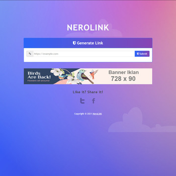 NeroLink Pro Template Safelink Blogger Premium
