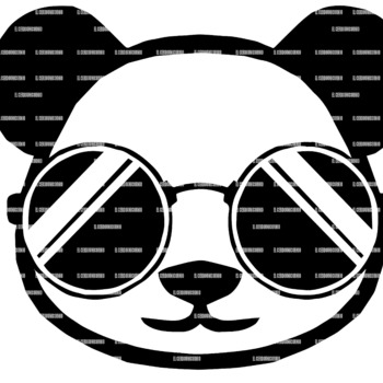 Panda with sunglasses, SVG AND PNG FILES