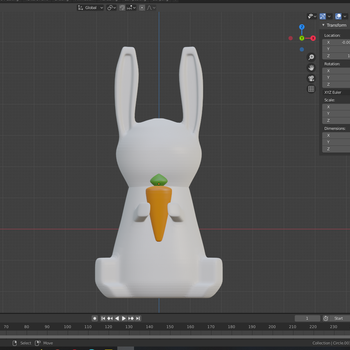 RABBIT WITH CARROT, CUTE BLENDER AND STL FILES