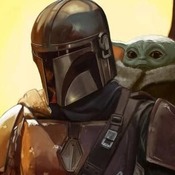 The Mandolrian with Yoda