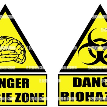 Zombie Warning. SVG AND PNG FILES