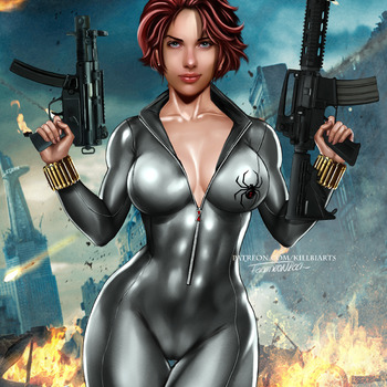 BLACK WIDOW SILVER SUIT AND MORE