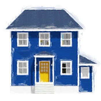 The Blue House With The Yellow Door Home Design CC01
