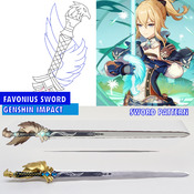 Favonius Sword - Jean Gunnhildr - Genshin Impact - Cosplay Swords Pattern Blueprint