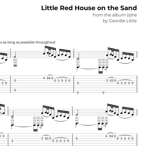 Little Red House On The Sand TabNotation Mp3 Geordielittlemusic 