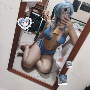 Ganyu bikini mirror selfie