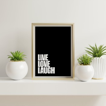 Live Love Laugh... Inspirational Typography Art, Motivational, Positive, Printable Wall Art, Wall Decor, Printable Wall Art