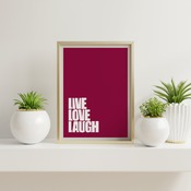 Live Love Laugh... Inspirational Typography Art, Motivational, Positive, Printable Wall Art, Wall Decor, Printable Wall Art