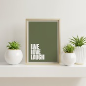 Live Love Laugh... Inspirational Typography Art, Motivational, Positive, Printable Wall Art, Wall Decor, Printable Wall Art