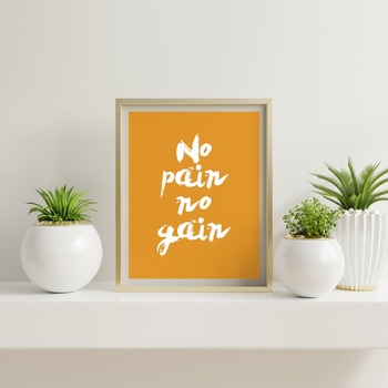 No pain no gain... Gym Motivational Quote, Gym Inspirational Quote, Workout Quote, Printable Quote, Printable Poster, Quote, Quotes...