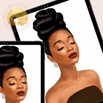 Diva 4 | Diva Head Canvas | Diva Head Wreath | Black Woman Art Print | Black Queen Melanin Nubian Diva