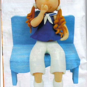 instant download of ebook on how to make a miniature in Polymer Clay--yellow hair girl