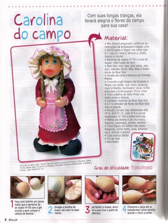 Instant download of miniature project polymer clay doll--a waitress :Miniature Projects with Polymer Clay