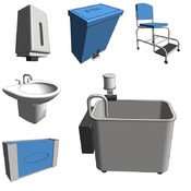 18 REHABILITATION / 10 Hydrotherapy - Whirlpool Bath, Arm & Leg (Revit families) 