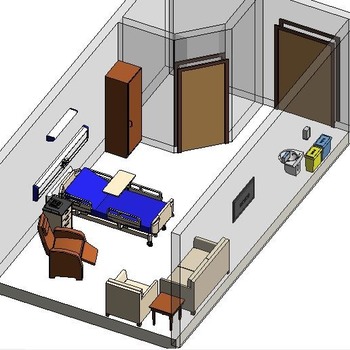 19 Single-Bed Patient room (Revit families) 