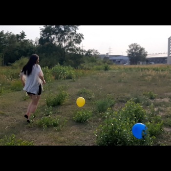 Christin stomp pop 3 balloons in wildnis