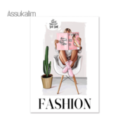 free shipping girl book Posters And Prints Flower Girl Wall Canvas Painting Modern Wall Pictures Girl Bedroom Decoration