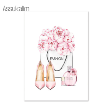 free shipping girl's items Posters And Prints Flower Girl Wall Canvas Painting Modern Wall Pictures Girl Bedroom Decoration