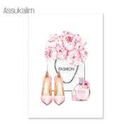 free shipping girl's items Posters And Prints Flower Girl Wall Canvas Painting Modern Wall Pictures Girl Bedroom Decoration