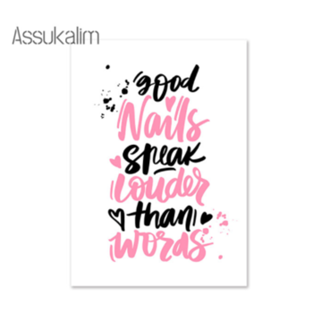 free shipping letters Canvas Painting Eyelash Poster Nail Polish Prints Pink Posters Nordic Print Beauty Salon Wall Pictures Girl Room Decor