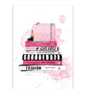 free shipping Wall Art Prints Fashion Bag Canvas Painting Beauty Begins Quote Posters Peony Wall Pictures Makeup Decorations Room