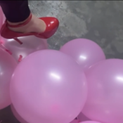 HEELS VS PINK BALLONS