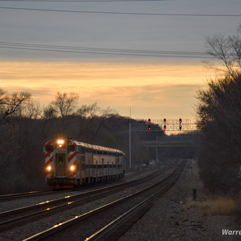 Metra Train Pulling Into The Station