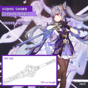 Starseeker Keqing sword Genshin Impact - Cosplay Swords Pattern Blueprint