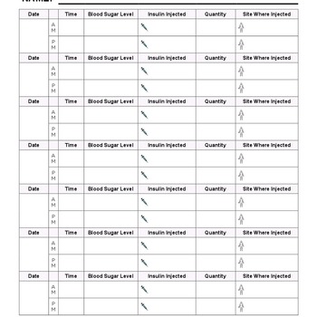 AM/PM Insulin Shot Log