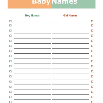 Baby Names List