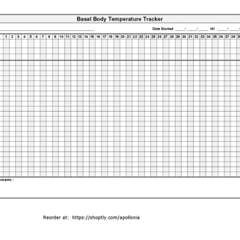 Basal Body Temperature Chart