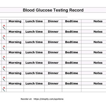 Blood Glucose Tracking Log Large Print